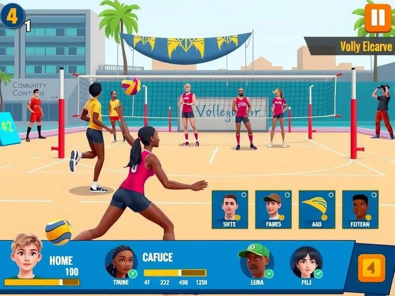 Volley Conquerors gameplay screenshot showing volleyball action